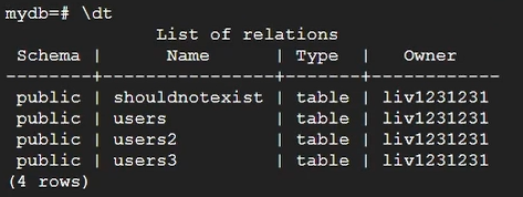 The resulting table