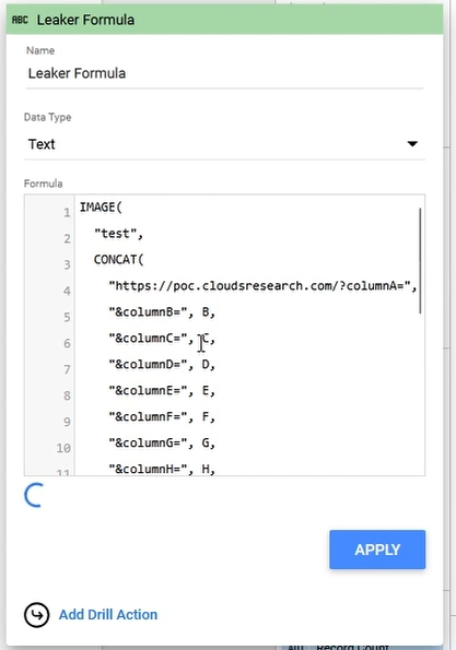Screenshot showing the entered formula